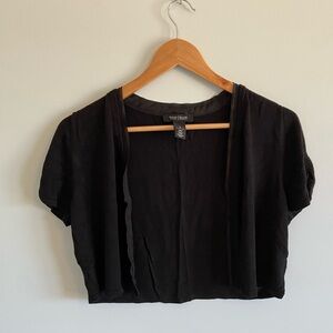 White House Black Market Classic Black short sleeve Shrug size M